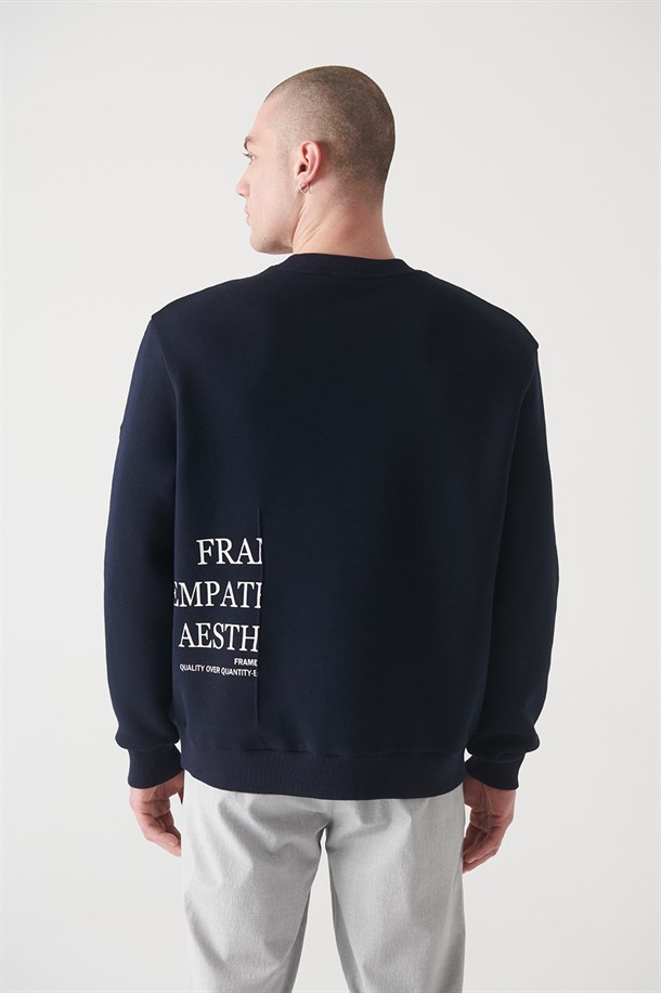 Baskılı Süs Dikiş Detaylı Sweatshirt