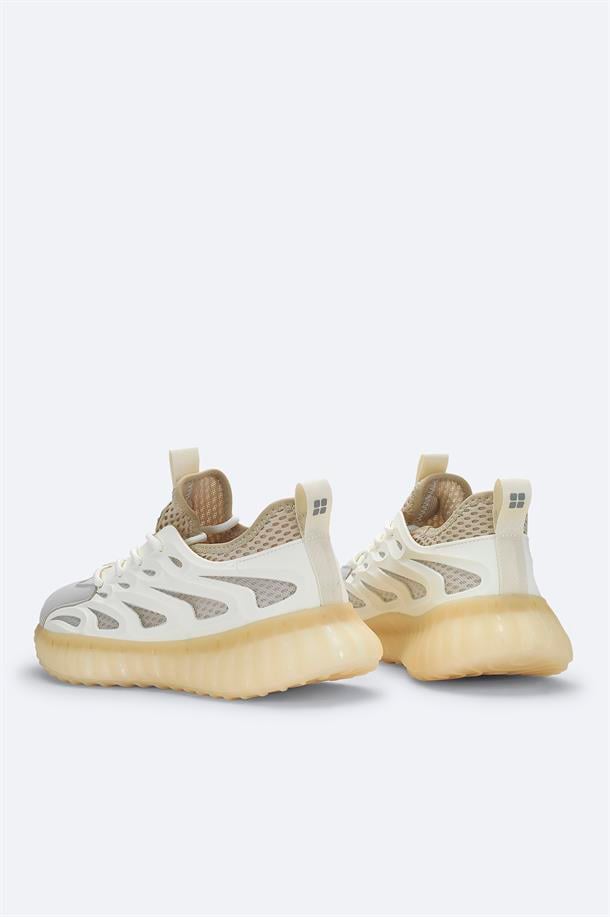 Bej Esnek Taban Sneaker