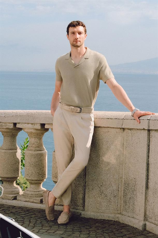 Beige Pagos Relaxed Fit Trousers