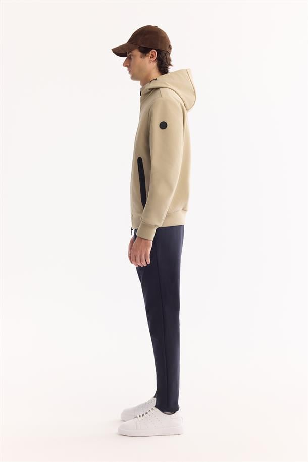 Bej Softshell Ribana Detaylı İnce Mont
