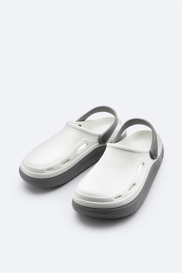 White-Grey Eva Slides