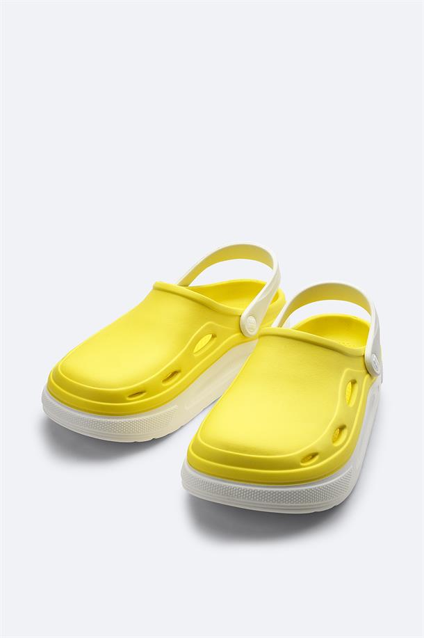 White-Yellow Eva Slides