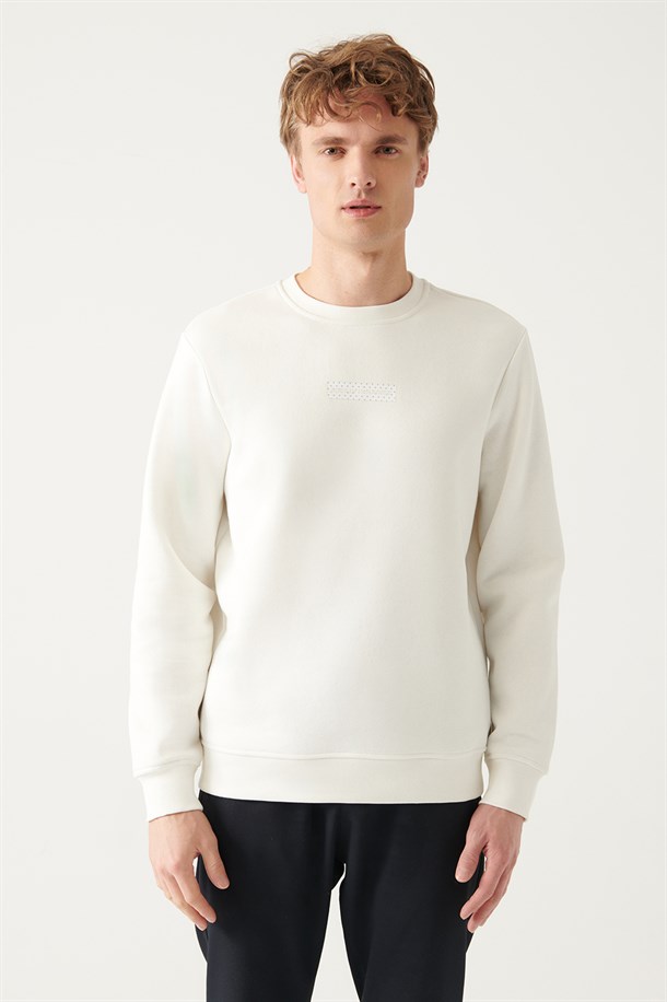 Bisiklet Yaka Baskılı Oversize  Sweatshirt