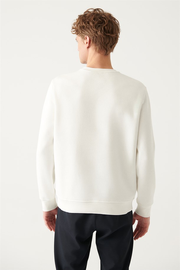 Bisiklet Yaka Baskılı Oversize  Sweatshirt