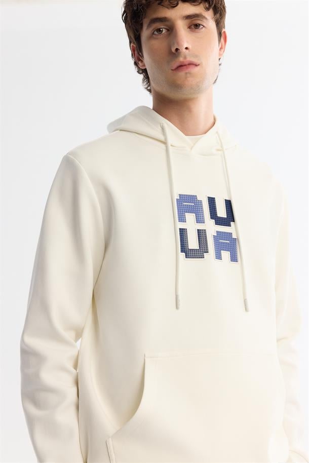 Ekru Kapüşonlu Sweatshirt