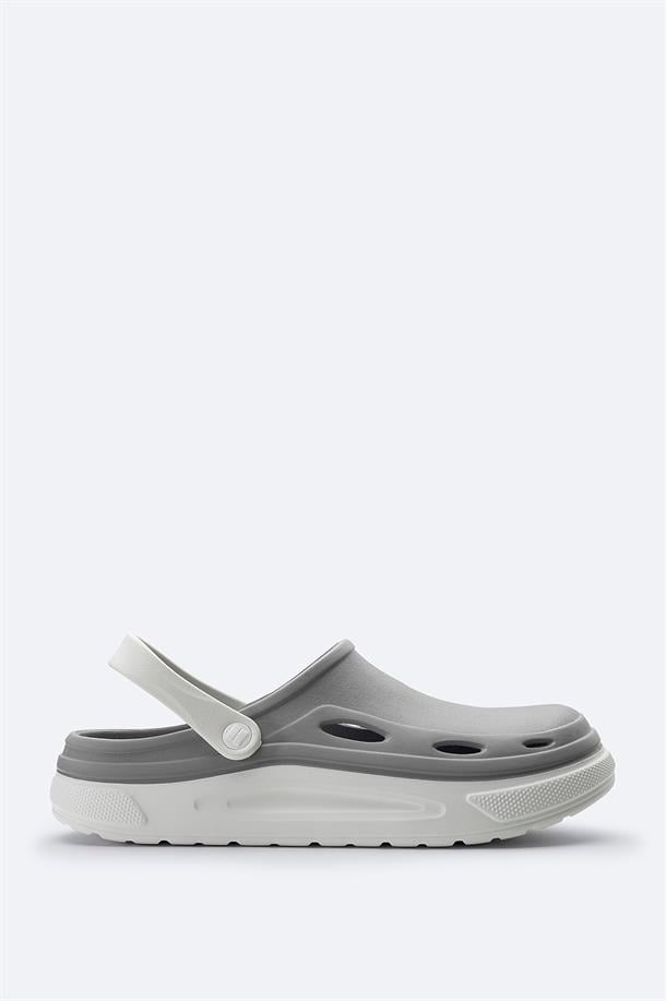 Grey-White Eva Slides