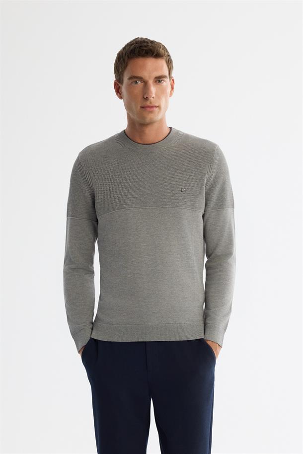 Grey Crew Neck Jumper