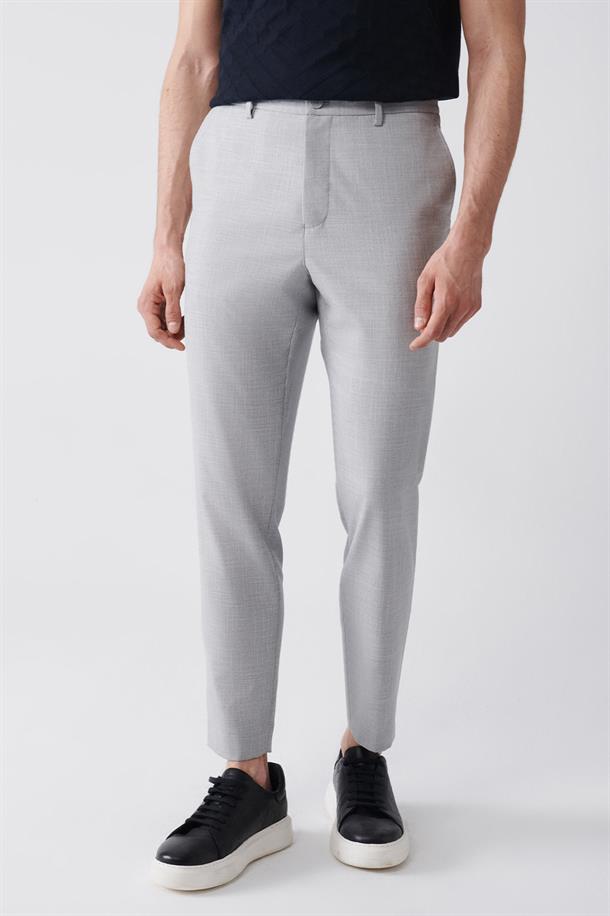 Gri Esnek Beli Lastikli Lightweight Relaxed Fit Pantolon