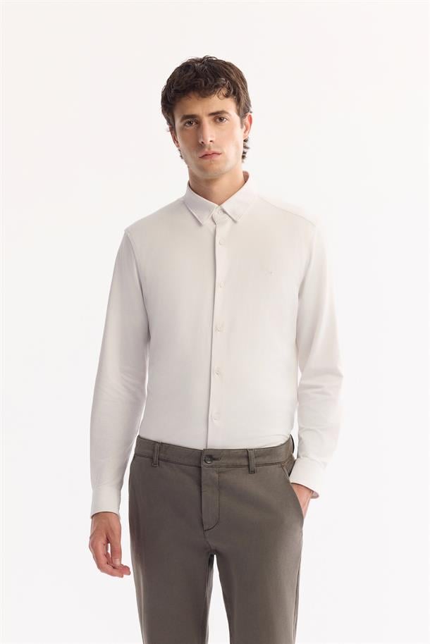 Gri Haki Yumuşak Tuşeli Chino Pantolon