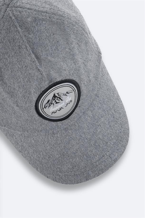 Grey Wool Blend Cap