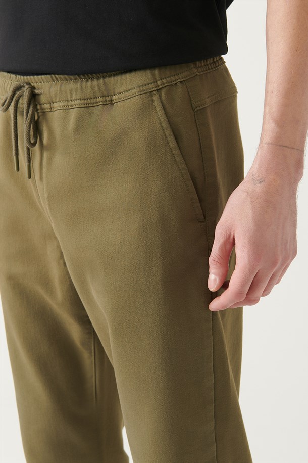 Haki Örme Jogger Pantolon