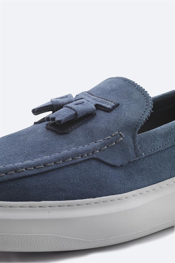 Indigo Suede Moccasins