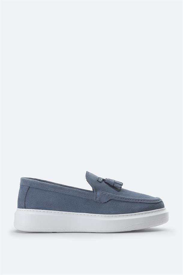 Indigo Suede Moccasins