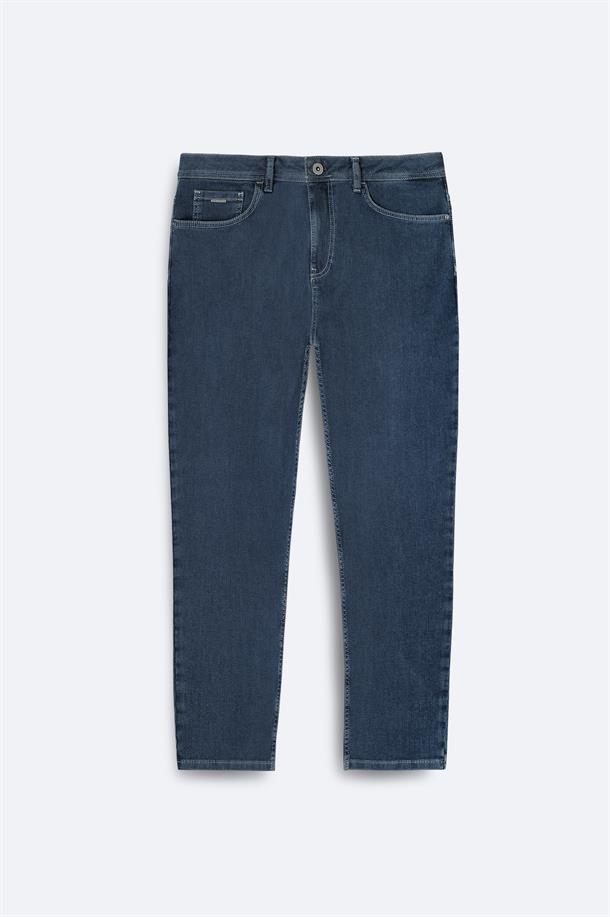 İndigo Eskitme Yıkama Carrot Fit Jean Pantolon
