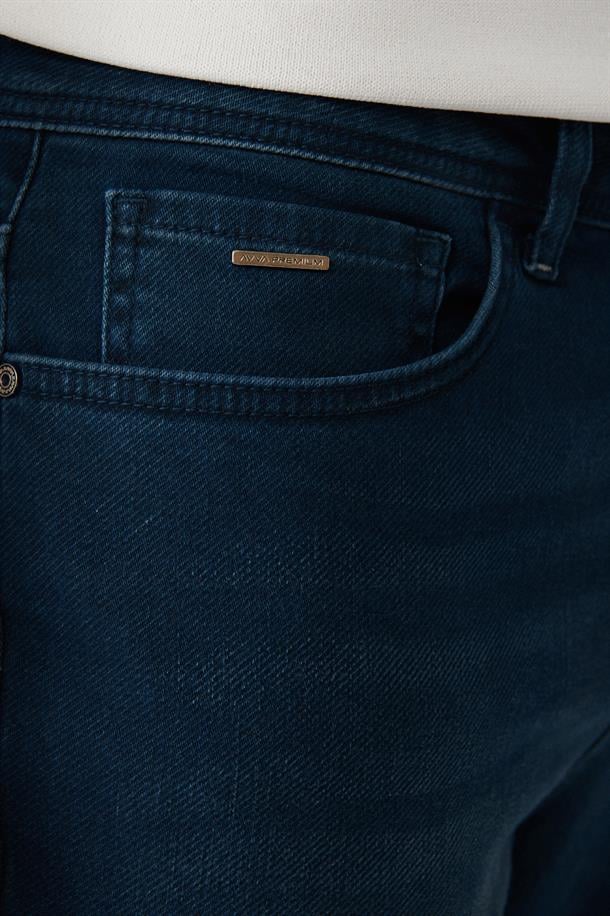 İndigo Eskitme Yıkama Esnek  Jean Pantolon