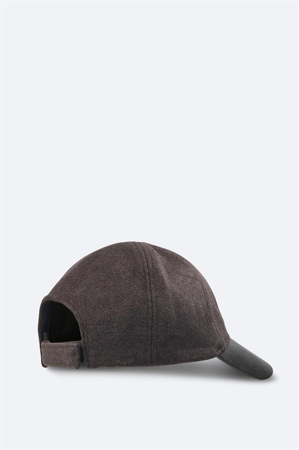 Brown Wool Blend Cap