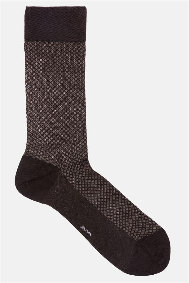 Kahverengi Desenli 2'li Soket Çorap