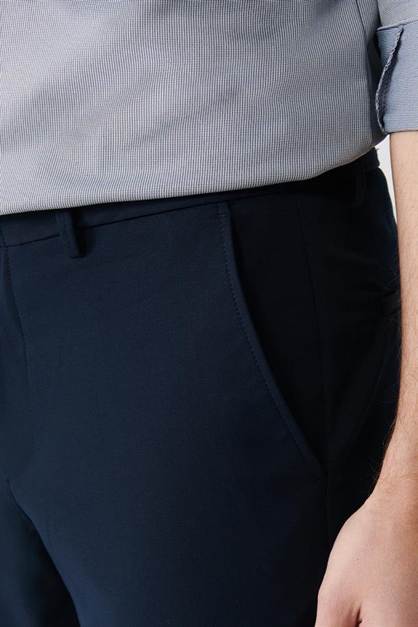 Lacivert Bı-Stretch Beli Lastikli Pantolon