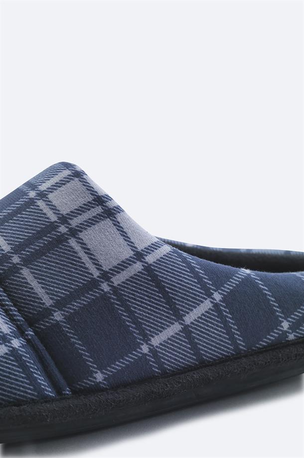 Navy Wool Slippers