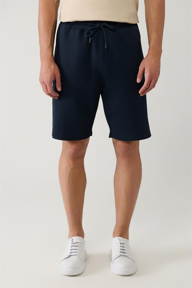 Navy Relaxed Fit Drawstring Shorts