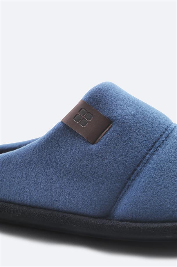 Blue Wool Slippers