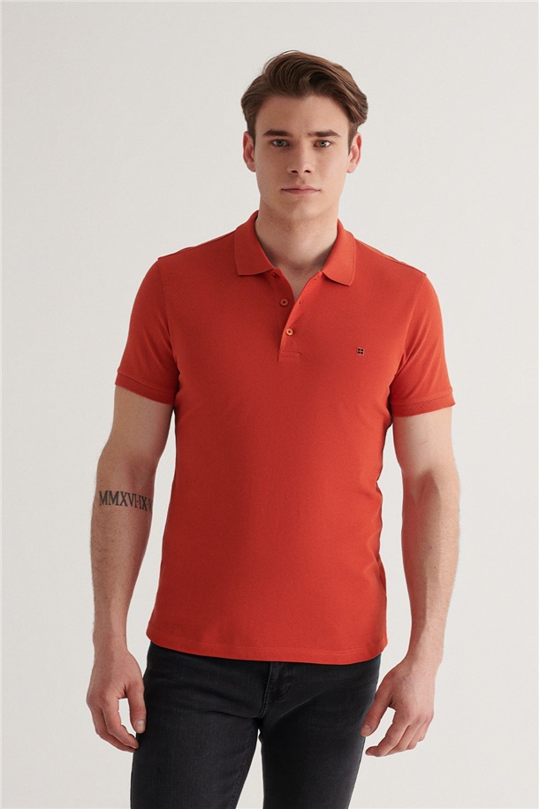 Polo Yaka Düz T-Shirt