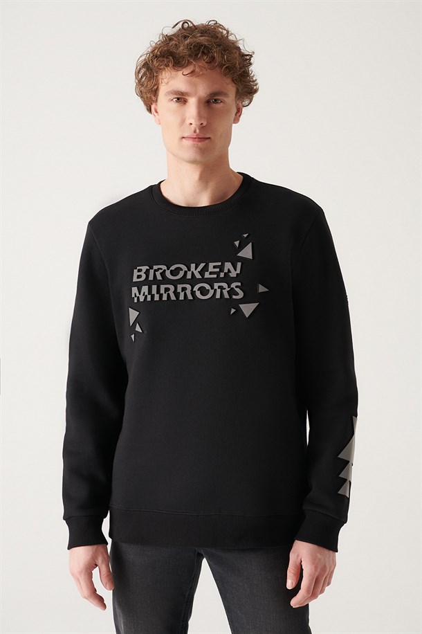 Reflektör Baskılı Sweatshirt