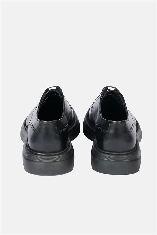 Siyah Burnu Dikişli Casual Ayakkabı