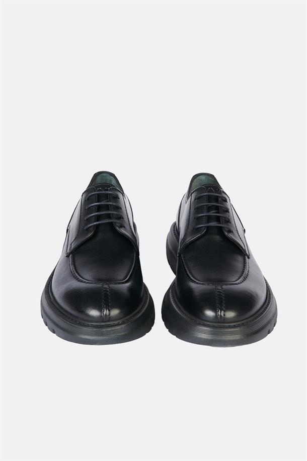 Siyah Burnu Dikişli Casual Ayakkabı