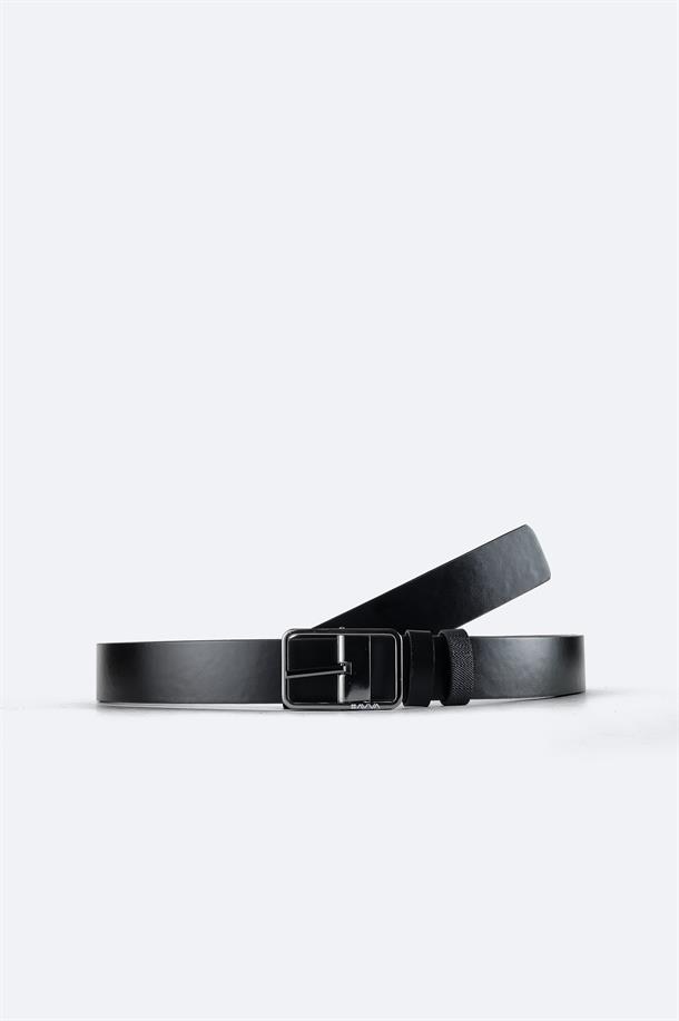 Black Double Sided Leather Belt