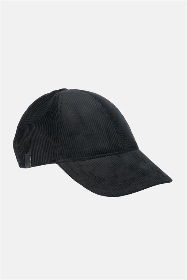 Siyah Fitilli Kadife Spor Şapkası