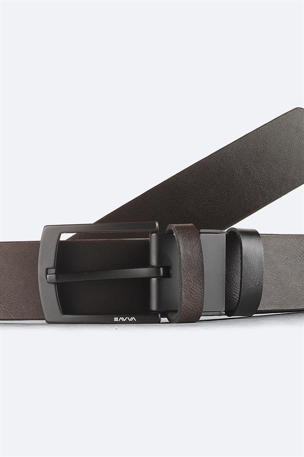 Black-Brown Double Sided Leather Belt