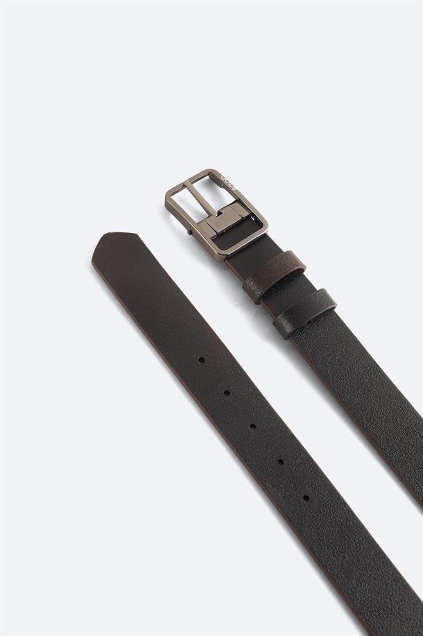 Black-Brown Leather Belt