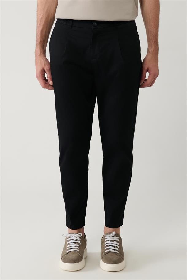 Siyah Klasik Bel Relaxed Fit Pantolon