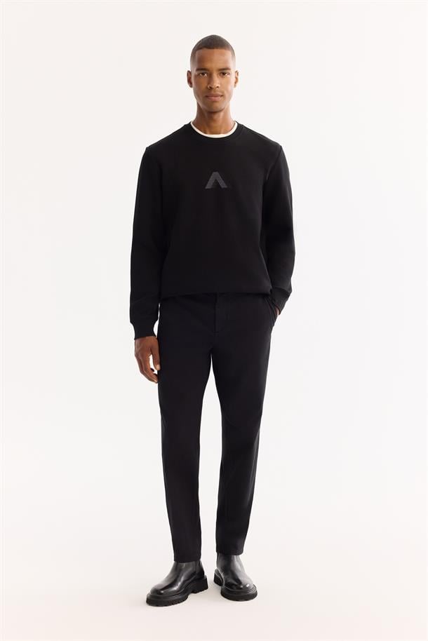 Siyah Yumuşak Tuşeli Comfort Slim Fit Chino Pantolon