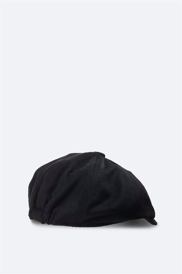 Black Wool Blend Cap