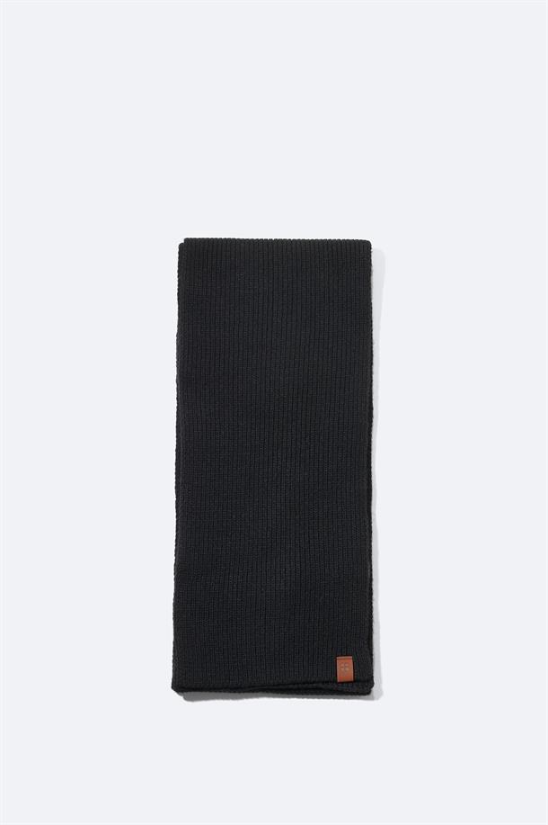 Black Wool Blend Scarf