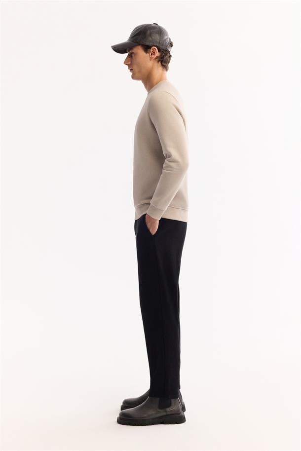 Taş Bisiklet Yaka İçi 3 İplik Şardonlu Sweatshirt