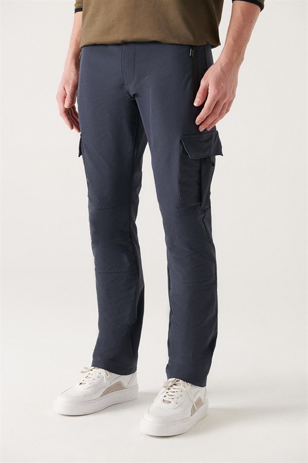 Teknik Kumaş Beli Lastik Detaylı  Kargo Cep Pantolon
