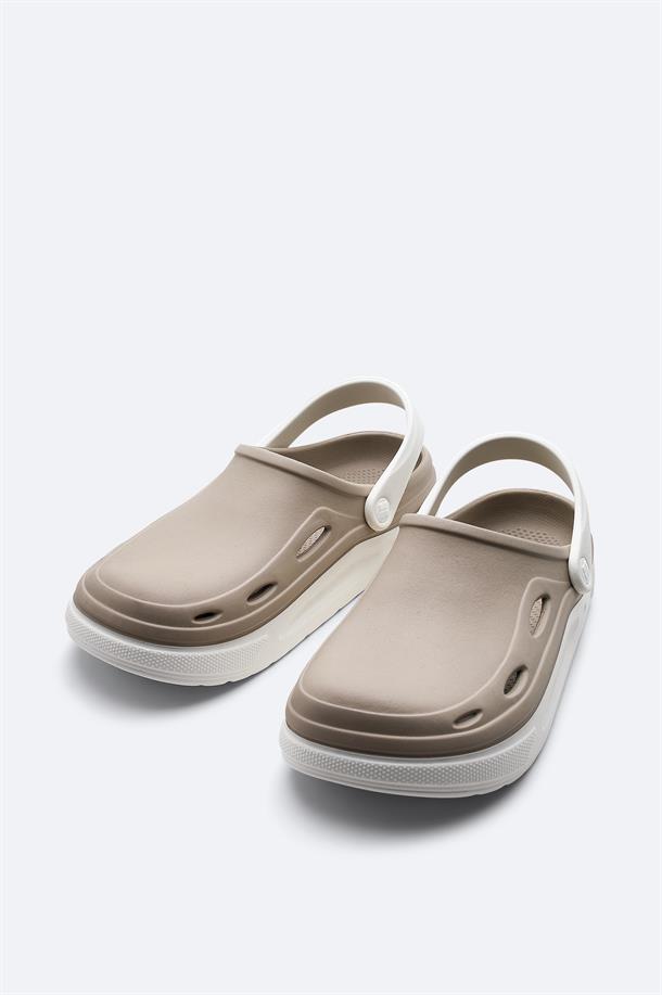 Mink-White Eva Slides