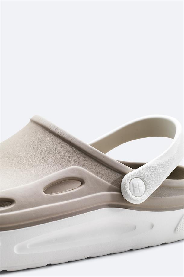 Mink-White Eva Slides