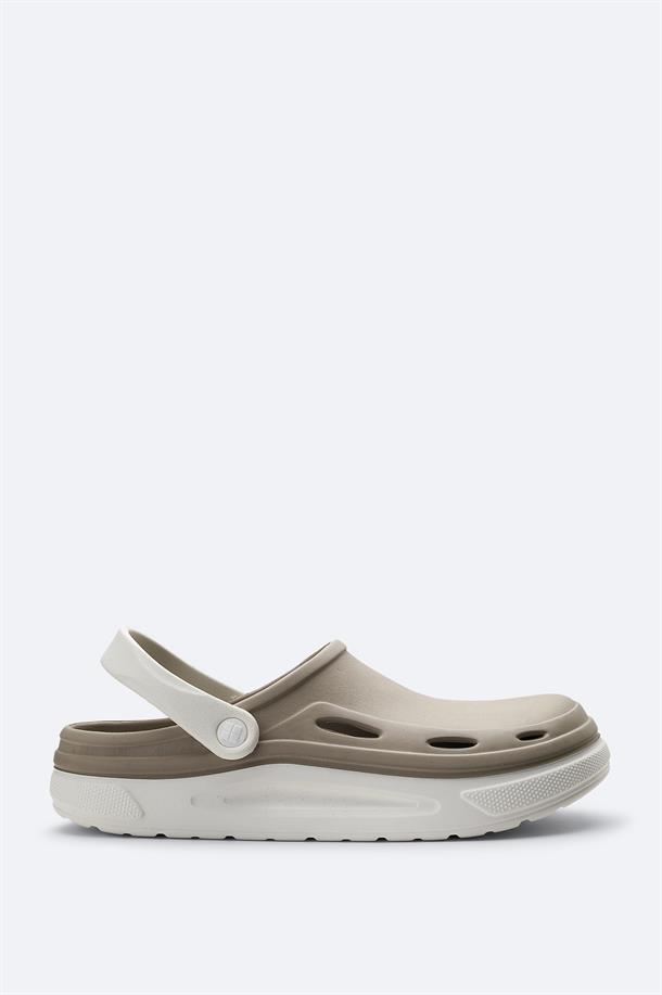 Mink-White Eva Slides