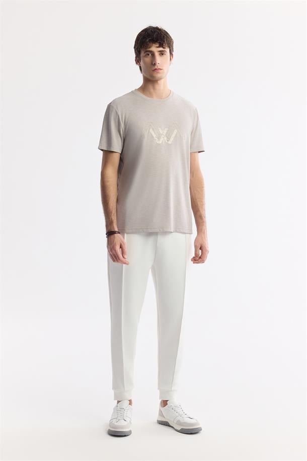 Vizon Bisiklet Yaka Baskılı Shoft Touch Flamlı T-Shirt