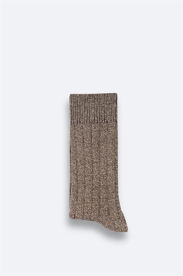 Mink Rib-Knit Socks