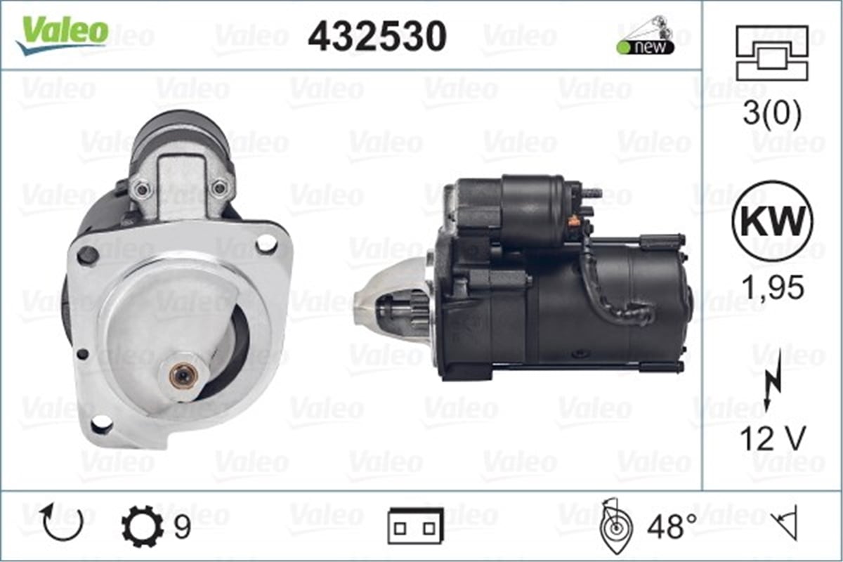 106MARŞ MOTORU D9R 106 PEUGEOT VALEO 432530VALEOVALEO 432530