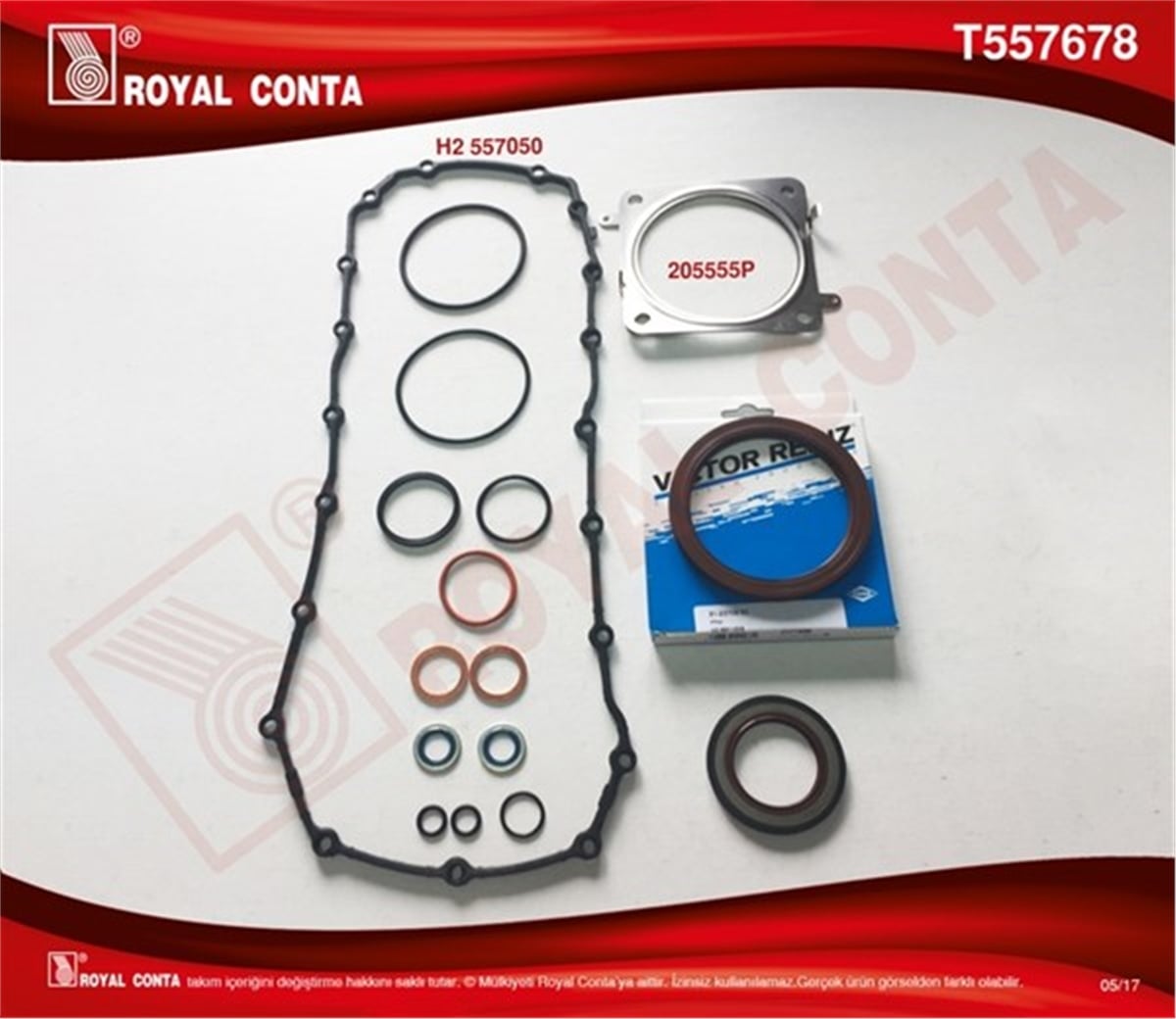 206ALT TAKIM CONTA REINZ KEÇELİ P206-P207-P307-P308 1.6 16V TU5JP4-TU5JP ROYAL T557678ROYALROYAL T557678