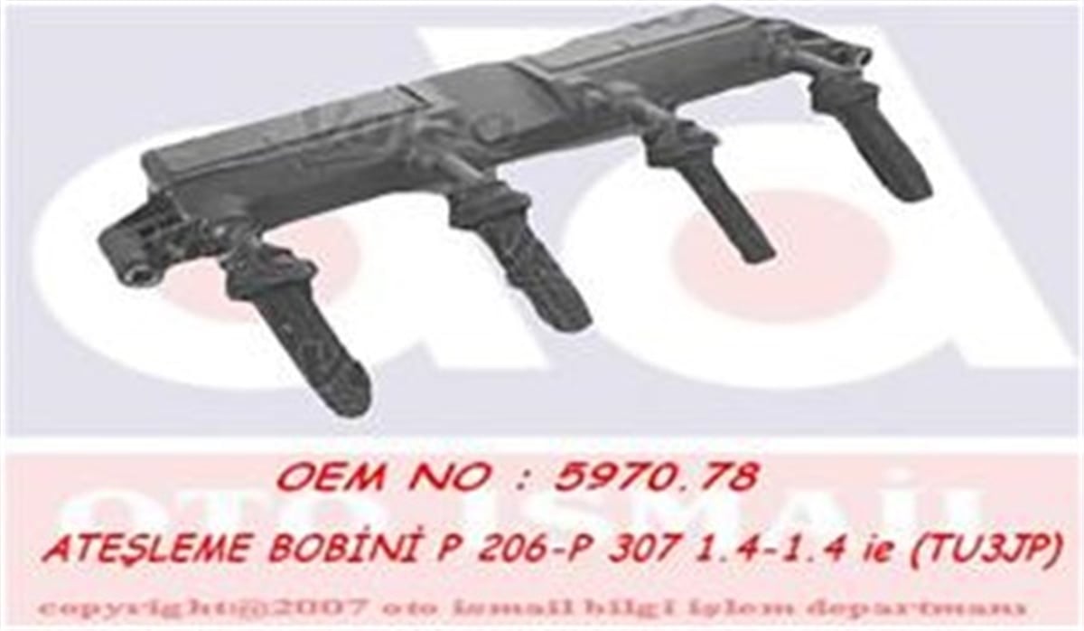 206ATEŞLEME BOBİNİ P206-P307 1.4-1.4 İE TU3JP VALEO 245097VALEOVALEO 245097