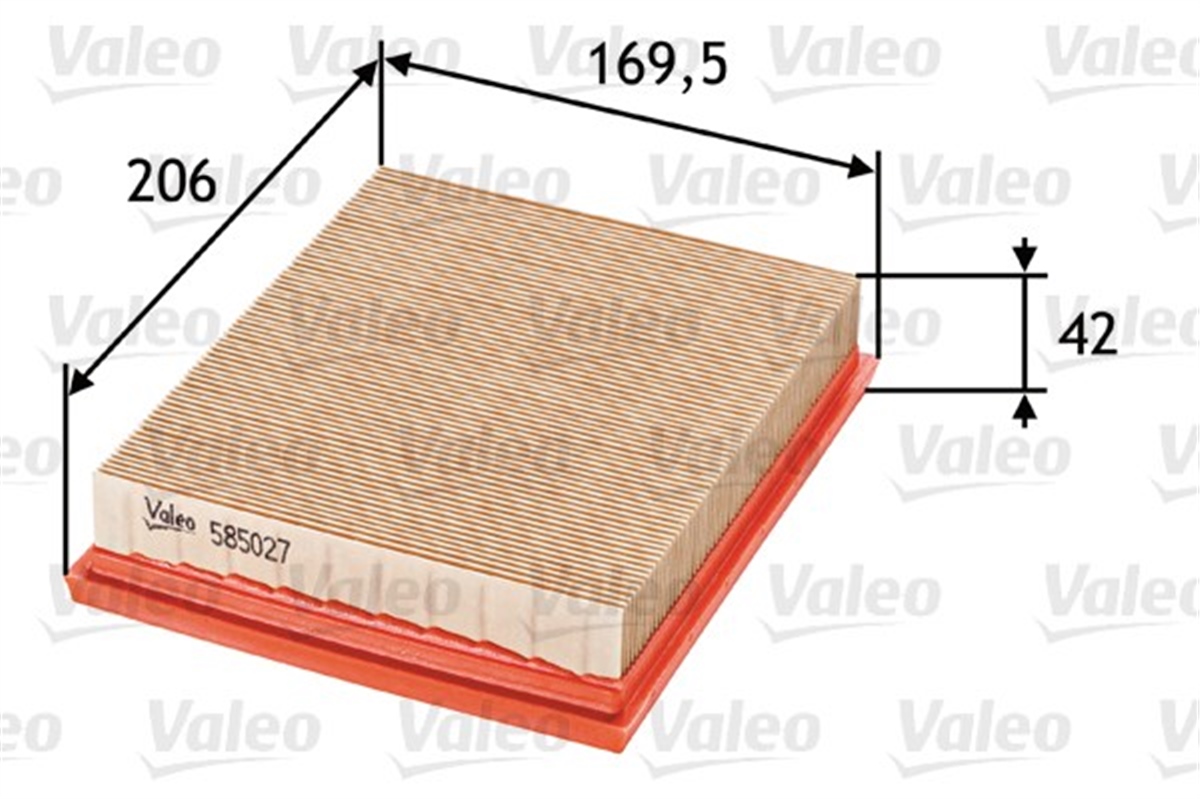 206HAVA FİLTRESİ PEUGEOT 206 1.4I-206 1.1I VALEO 585027VALEOVALEO 585027