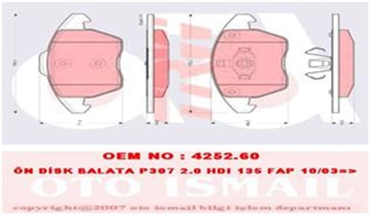 307ÖN BALATA P307 10-03 207 1.6 07 308 07 3008 09 C4 04 TRW GDB1605TRWTRW GDB1605