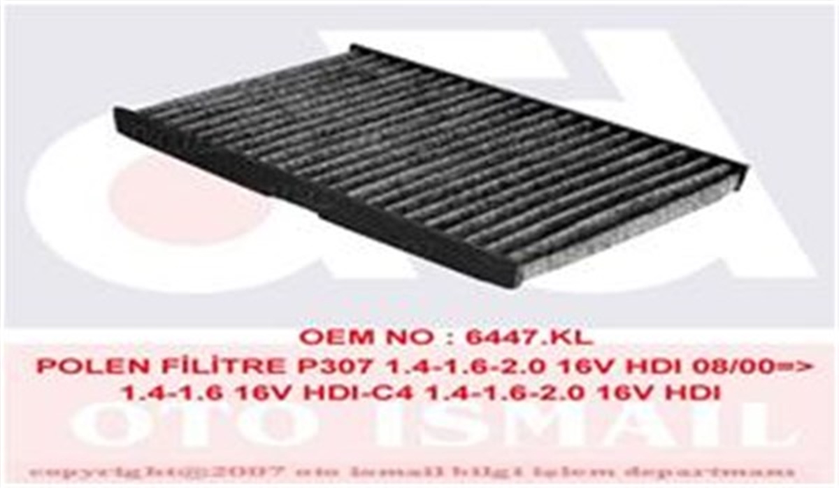 307POLEN FİLTRESİ P307-P308-C2-C3-C4 1.4-1.4HDI-1.4 16V-1.4HDI-1.6-1.6 16V-1.6HDI-2.016V-2.0HDI KARBON VALEO 698714VALEOVALEO 698714